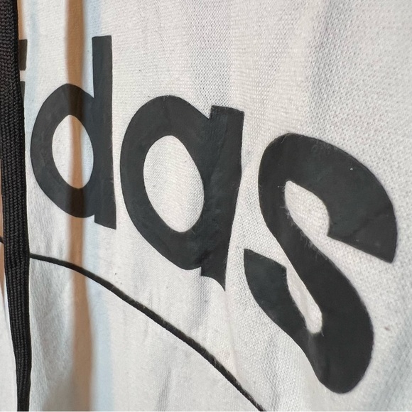 Adidas Essentials Colorblock Spell Out Hoodie Men's S Black White Sweatshirt - Picture 5 of 9